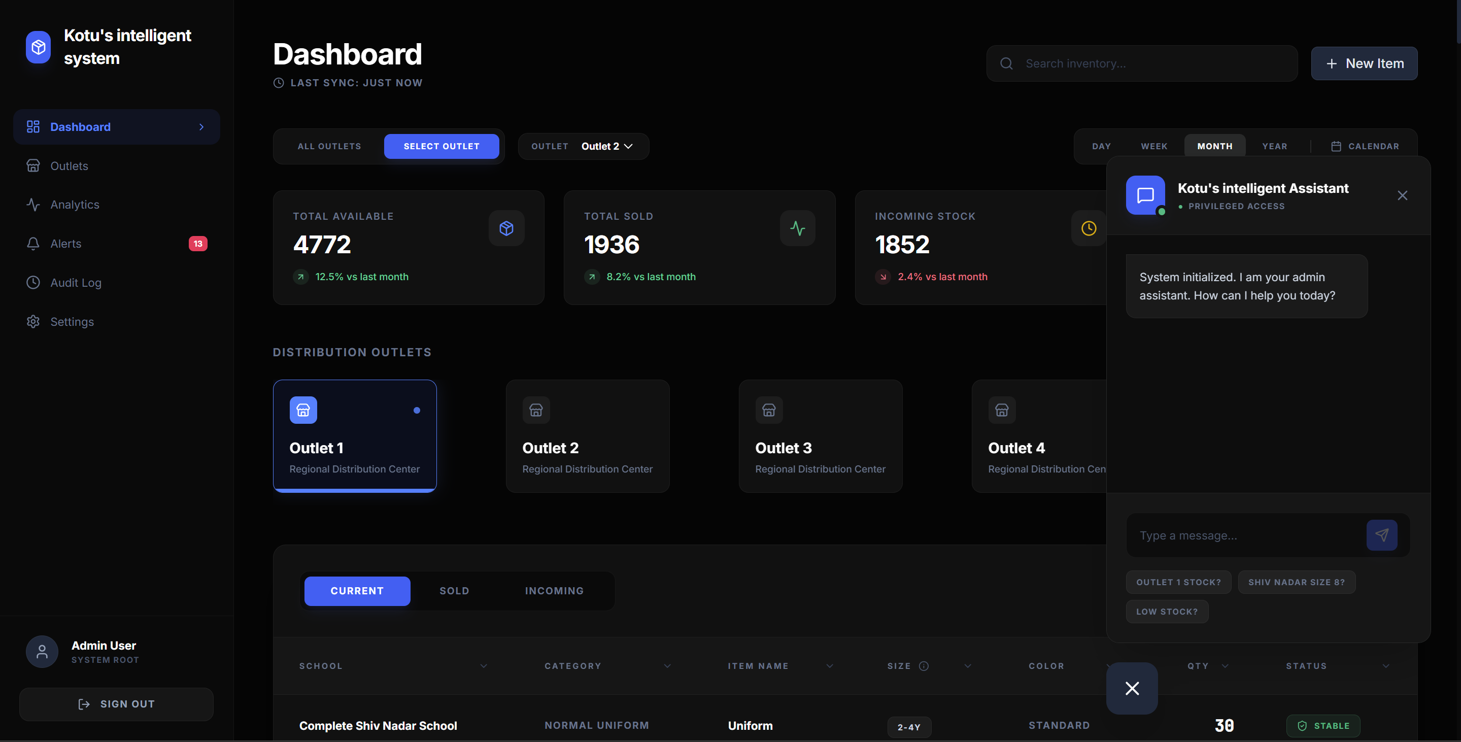 Smart Uniform Vendor Supply Chain Management Agent preview